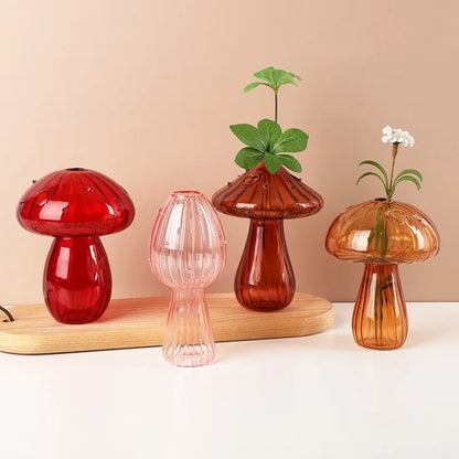 Transparent Mushroom Glass Vases