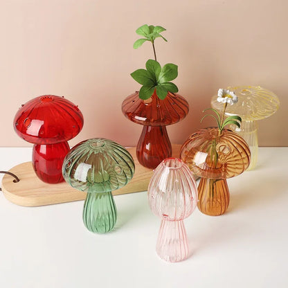 Transparent Mushroom Glass Vases