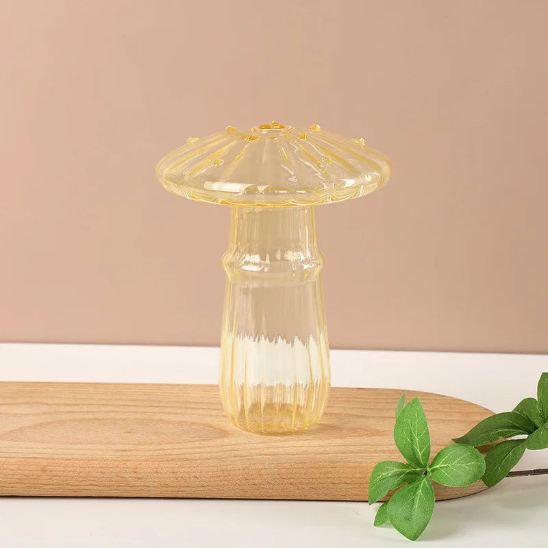 Transparent Mushroom Glass Vases