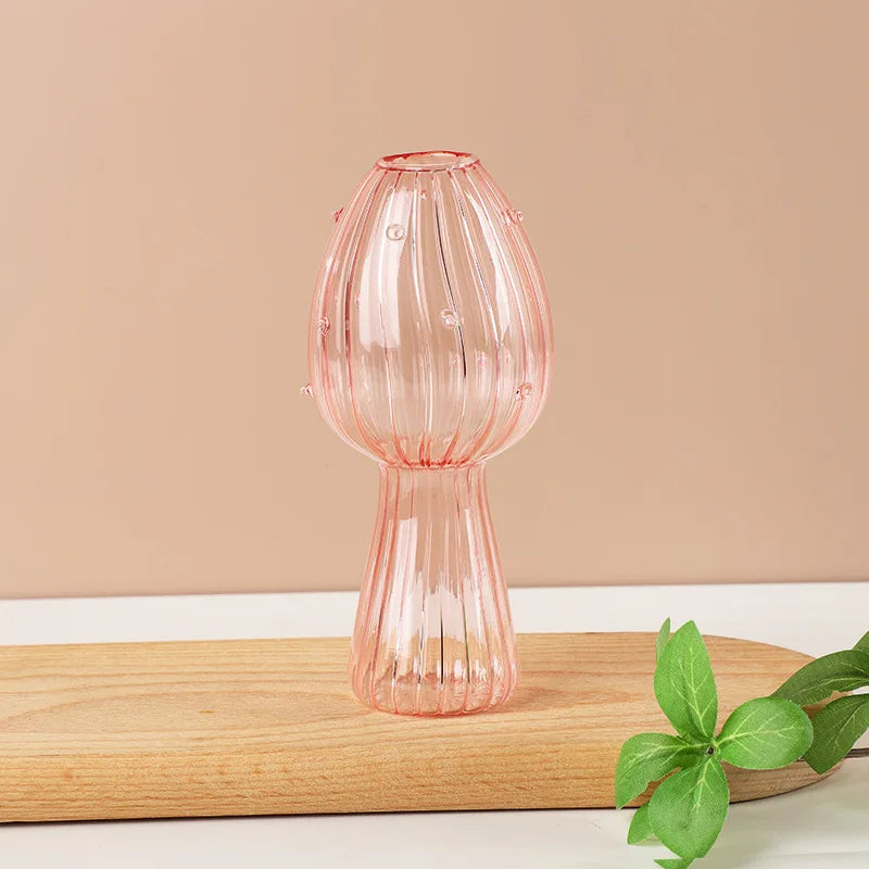 Transparent Mushroom Glass Vases